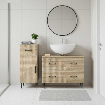 2 Piece Bathroom Cabinet Set HAARLEM Sonoma Oak Engineered Wood