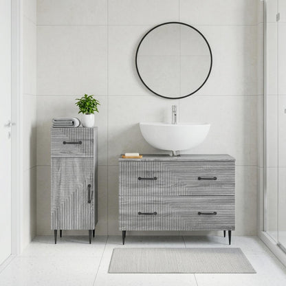2 Piece Bathroom Cabinet Set HAARLEM Grey Sonoma