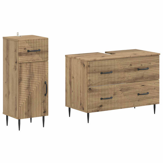 2 Piece Bathroom Cabinet Set HAARLEM Artisan Oak