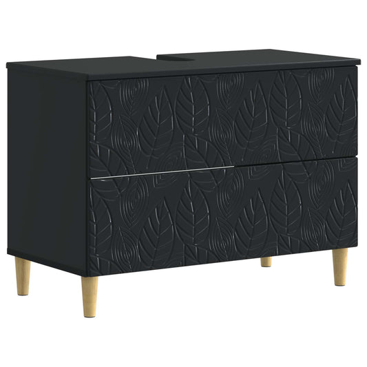 2 Piece Bathroom Cabinet Set DELFT Black Engineered Wood