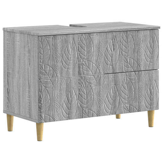 2 Piece Bathroom Cabinet Set DELFT Grey Sonoma Engineered Wood