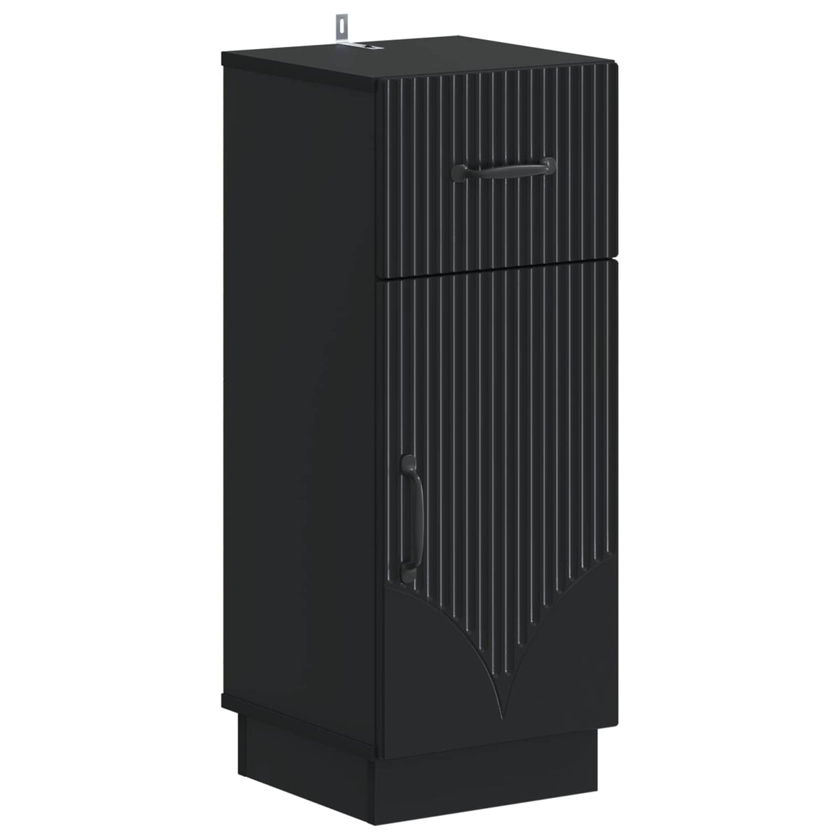 2 Piece Bathroom Cabinet Set HOORN Black Engineered Wood