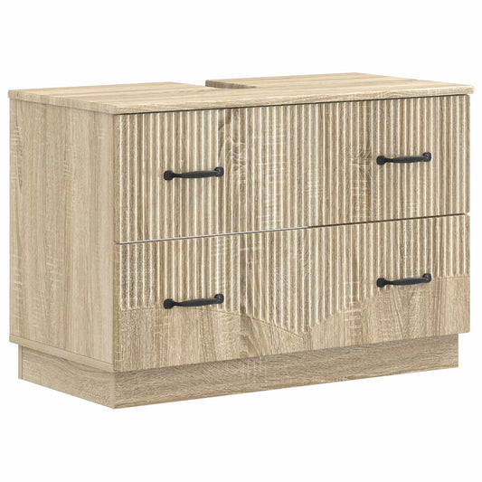 2 Piece Bathroom Cabinet Set HOORN Sonoma Oak Engineered Wood