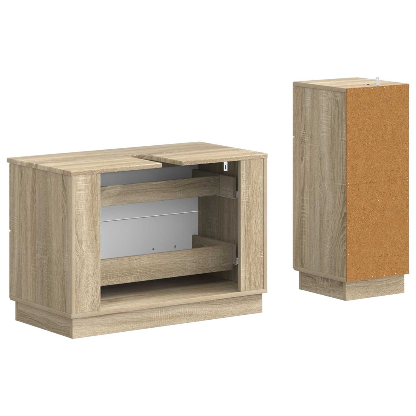 2 Piece Bathroom Cabinet Set HOORN Sonoma Oak Engineered Wood