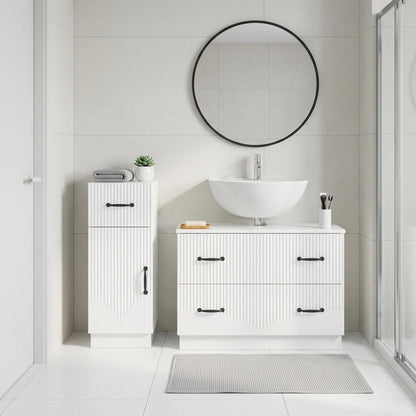 2 Piece Bathroom Cabinet Set HOORN High Gloss White