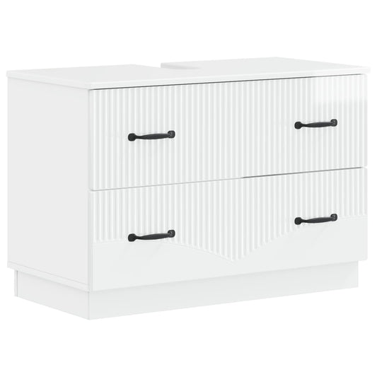 2 Piece Bathroom Cabinet Set HOORN High Gloss White