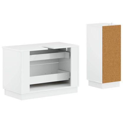 2 Piece Bathroom Cabinet Set HOORN High Gloss White