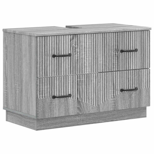 2 Piece Bathroom Cabinet Set HOORN Grey Sonoma Engineered Wood