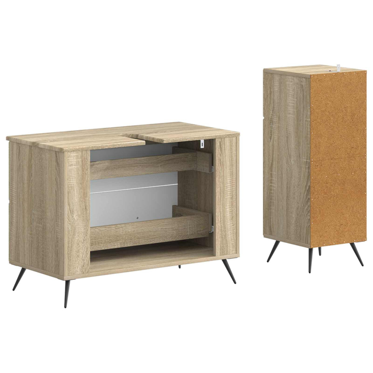 2 Piece Bathroom Cabinet Set BREDA Sonoma Oak Engineered Wood