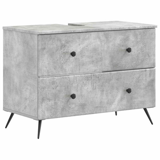 2 Piece Bathroom Cabinet Set BREDA Concrete Grey