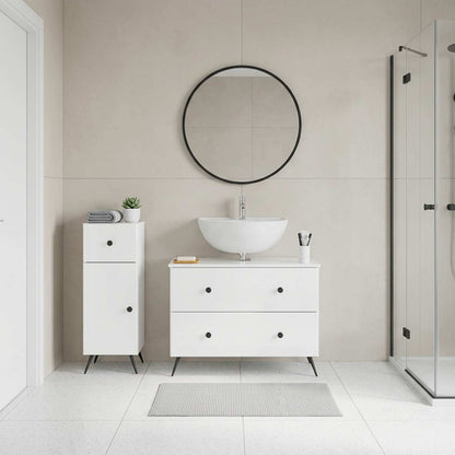 2 Piece Bathroom Cabinet Set BREDA High Gloss White