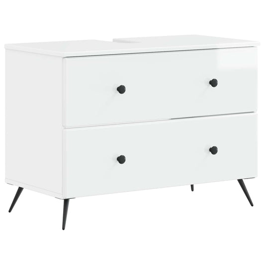 2 Piece Bathroom Cabinet Set BREDA High Gloss White