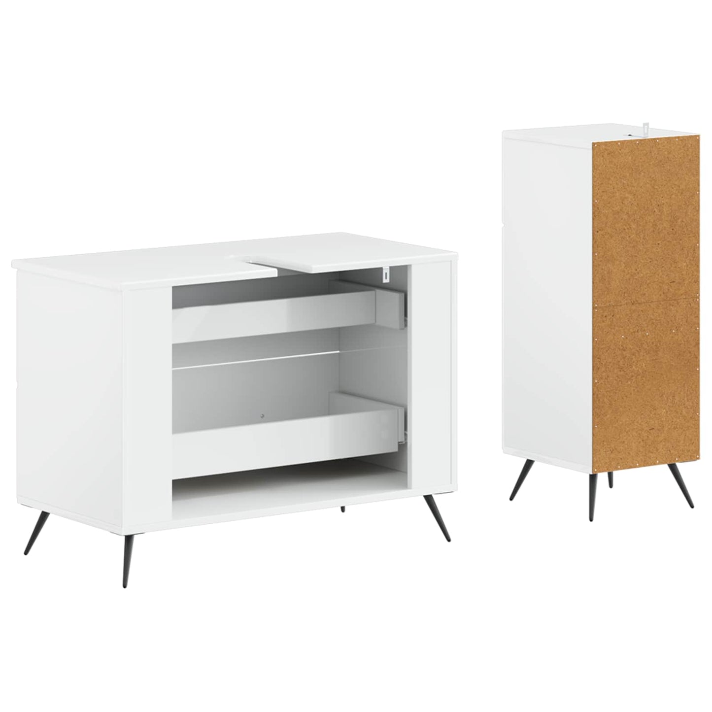 2 Piece Bathroom Cabinet Set BREDA High Gloss White