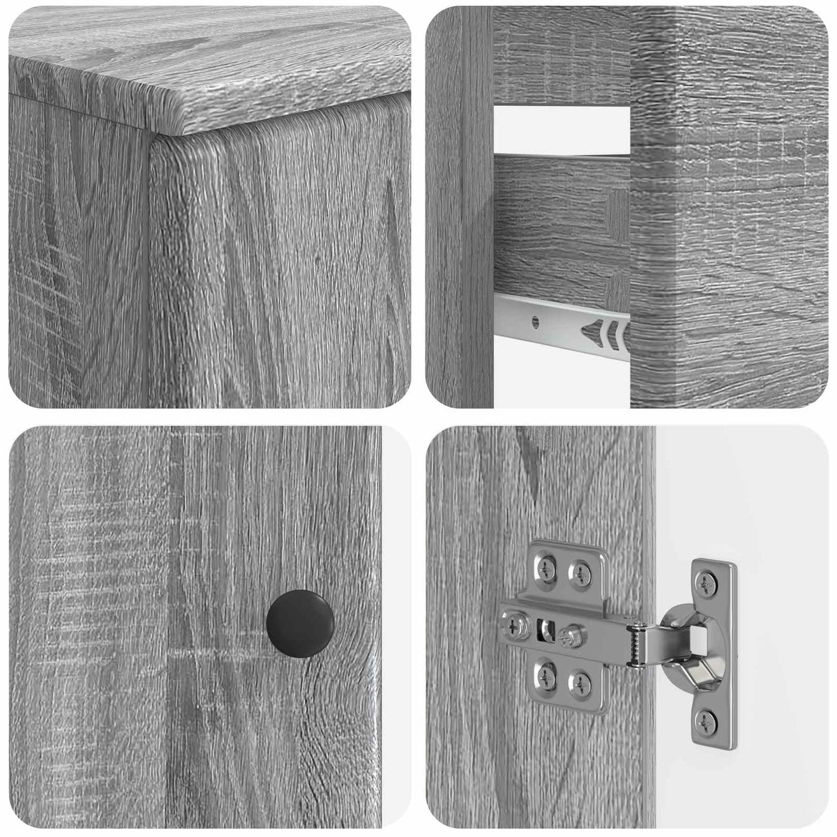 2 Piece Bathroom Cabinet Set BREDA Grey Sonoma Engineered Wood
