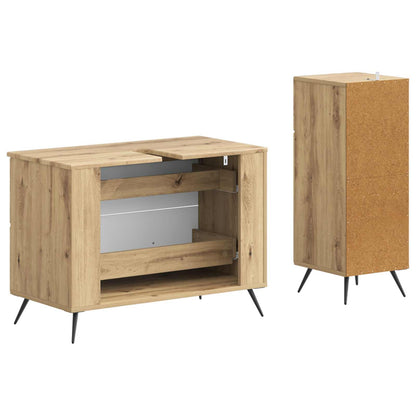 2 Piece Bathroom Cabinet Set BREDA Artisan Oak Engineered Wood
