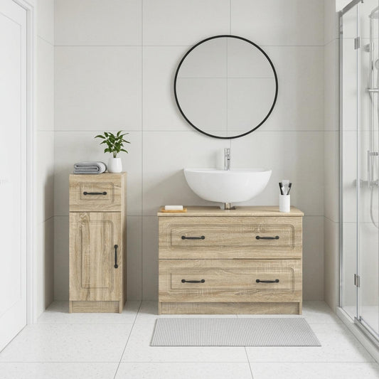 2 Piece Bathroom Cabinet Set UTRECHT Sonoma Oak Engineered Wood
