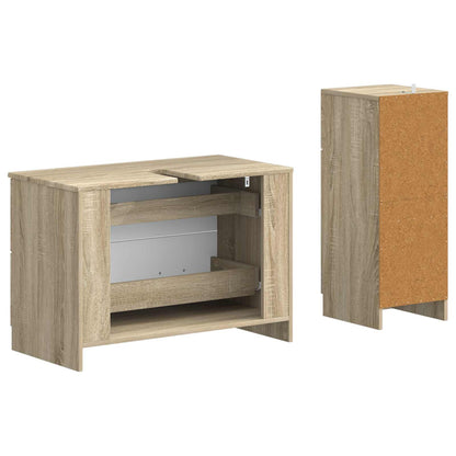 2 Piece Bathroom Cabinet Set UTRECHT Sonoma Oak Engineered Wood