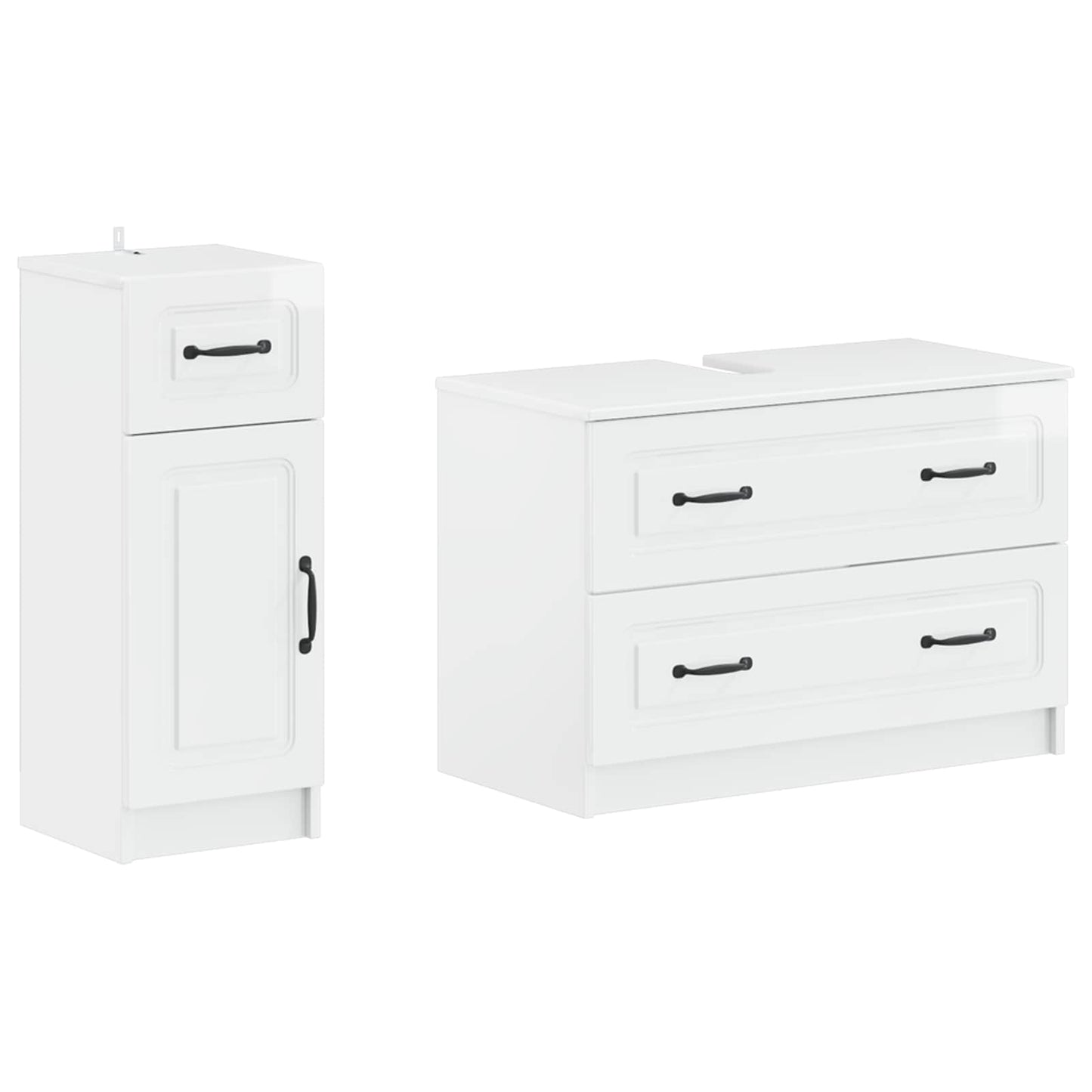 2 Piece Bathroom Cabinet Set UTRECHT High Gloss White