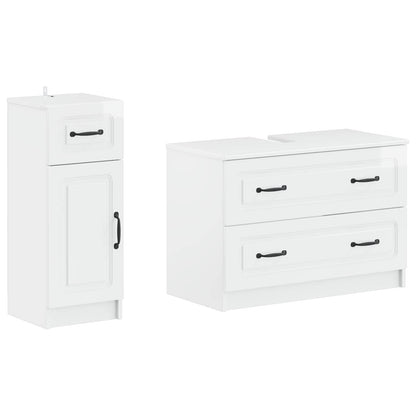 2 Piece Bathroom Cabinet Set UTRECHT High Gloss White
