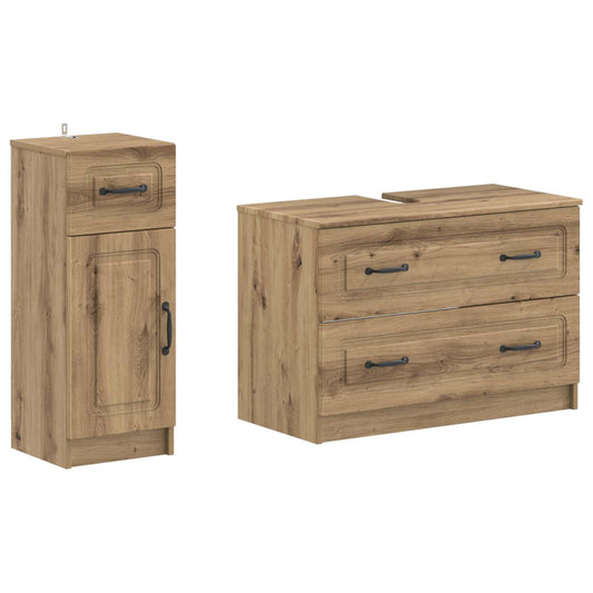 2 Piece Bathroom Cabinet Set UTRECHT Artisan Oak