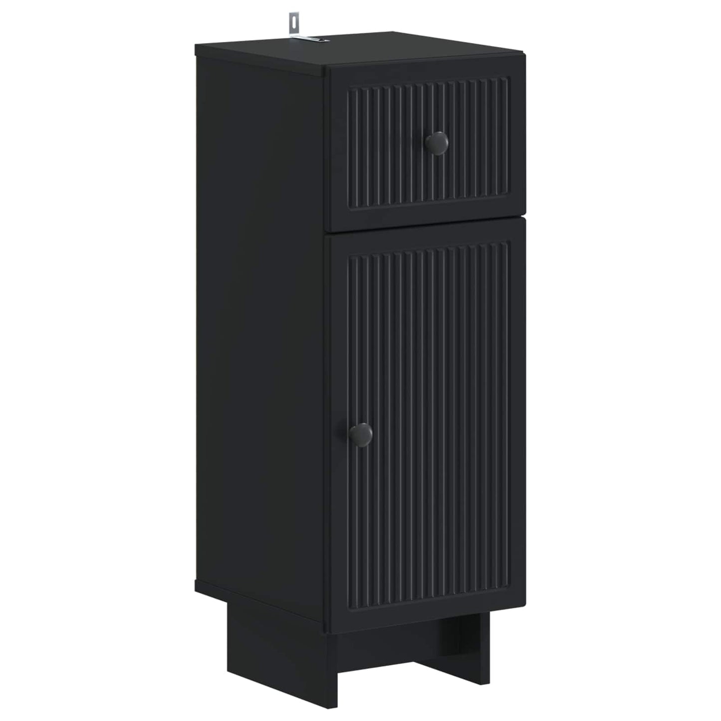 3 Piece Bathroom Cabinet Set EDE Black Engineered Wood