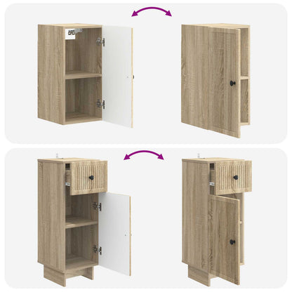 3 Piece Bathroom Cabinet Set EDE Sonoma Oak Engineered Wood