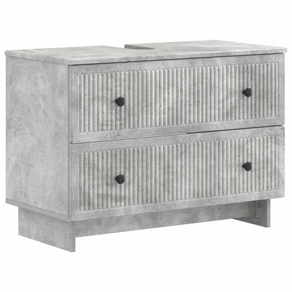 3 Piece Bathroom Cabinet Set EDE Concrete Grey Engineered Wood