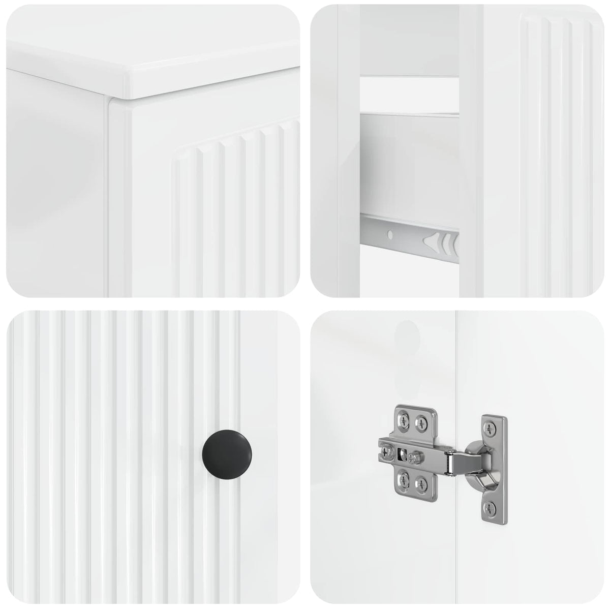 3 Piece Bathroom Cabinet Set EDE High Gloss White