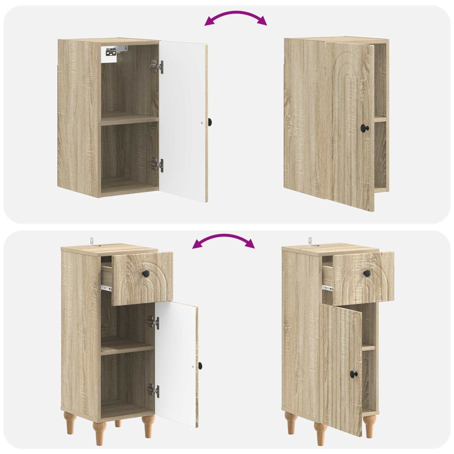 3 Piece Bathroom Cabinet Set ALKMAAR Sonoma Oak Engineered Wood