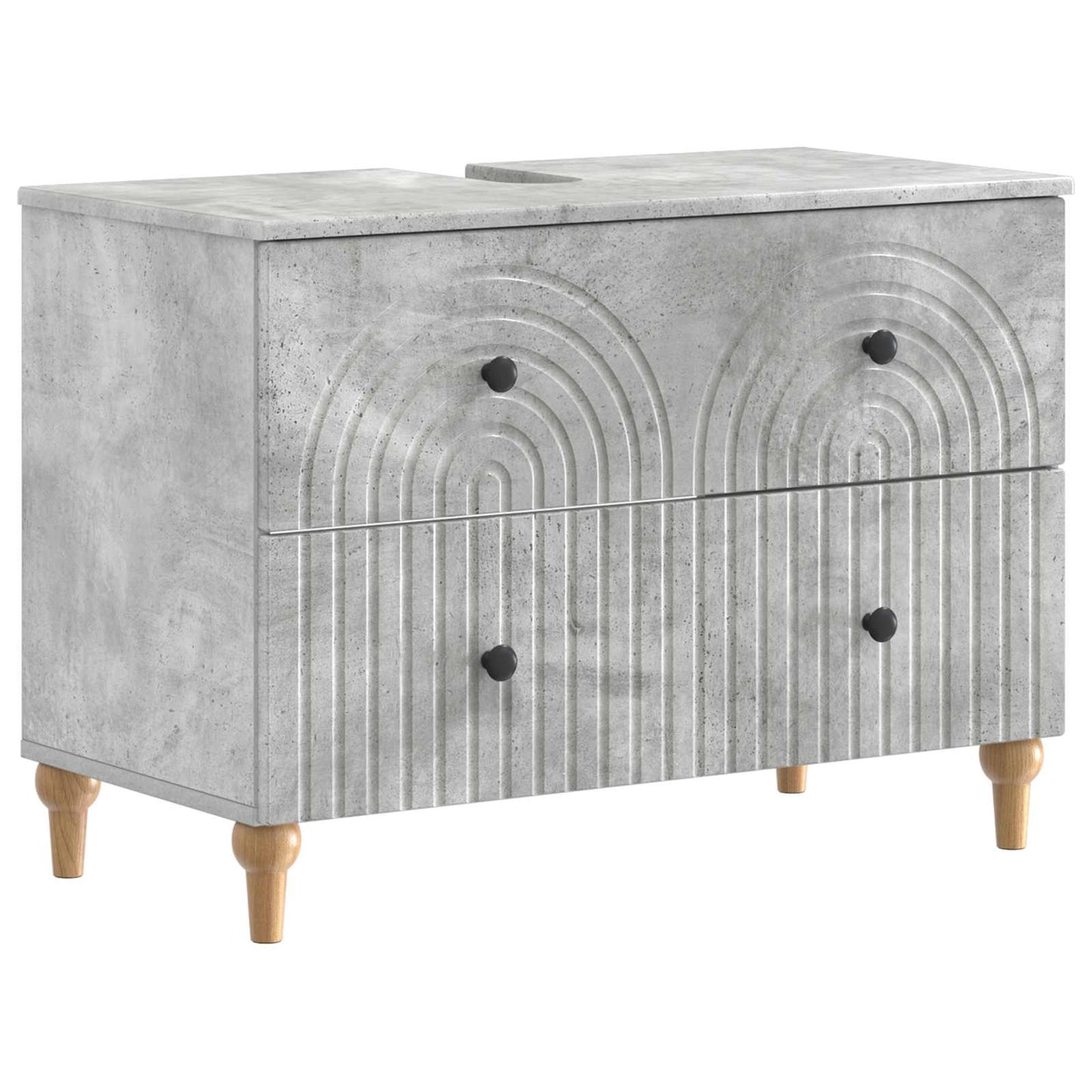 3 Piece Bathroom Cabinet Set ALKMAAR Concrete Grey