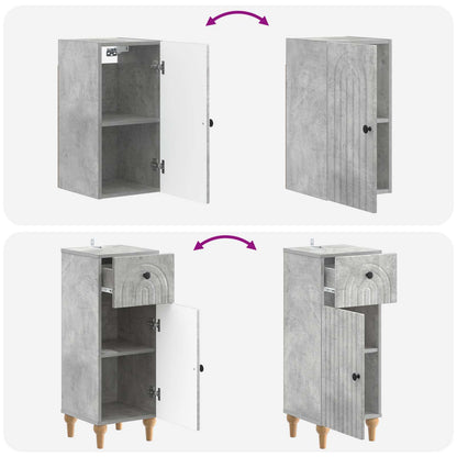 3 Piece Bathroom Cabinet Set ALKMAAR Concrete Grey