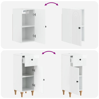 3 Piece Bathroom Cabinet Set ALKMAAR High Gloss White