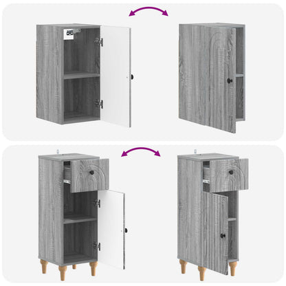 3 Piece Bathroom Cabinet Set ALKMAAR Grey Sonoma