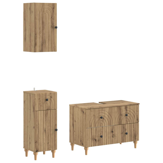 3 Piece Bathroom Cabinet Set ALKMAAR Artisan Oak