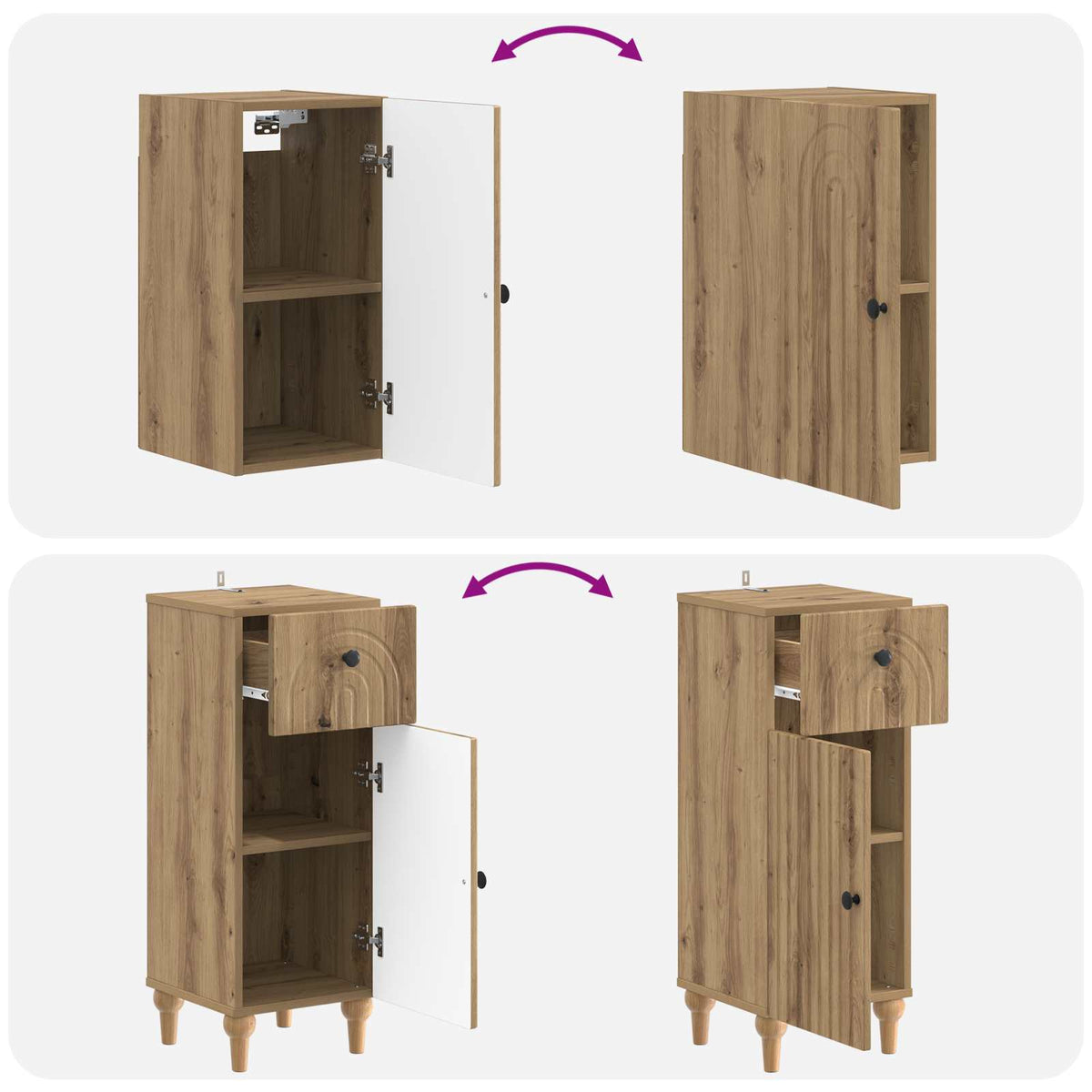 3 Piece Bathroom Cabinet Set ALKMAAR Artisan Oak
