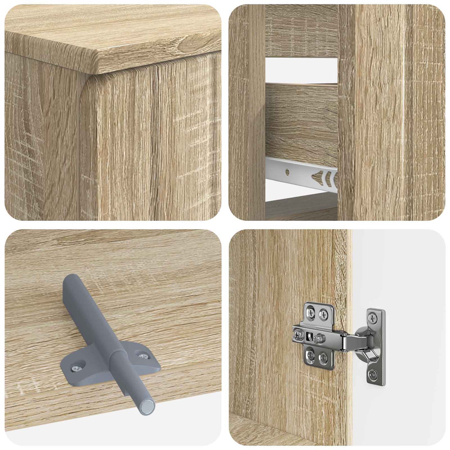 3 Piece Bathroom Cabinet Set ZWOLLE Sonoma Oak Engineered Wood