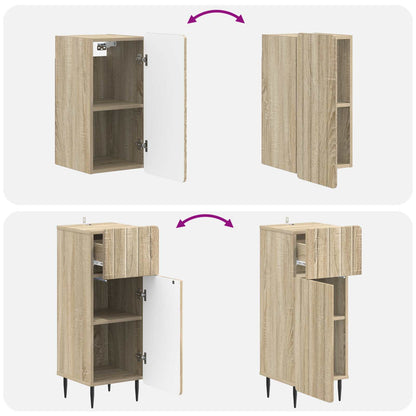 3 Piece Bathroom Cabinet Set ZWOLLE Sonoma Oak Engineered Wood