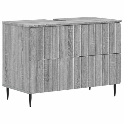 3 Piece Bathroom Cabinet Set ZWOLLE Grey Sonoma Engineered Wood