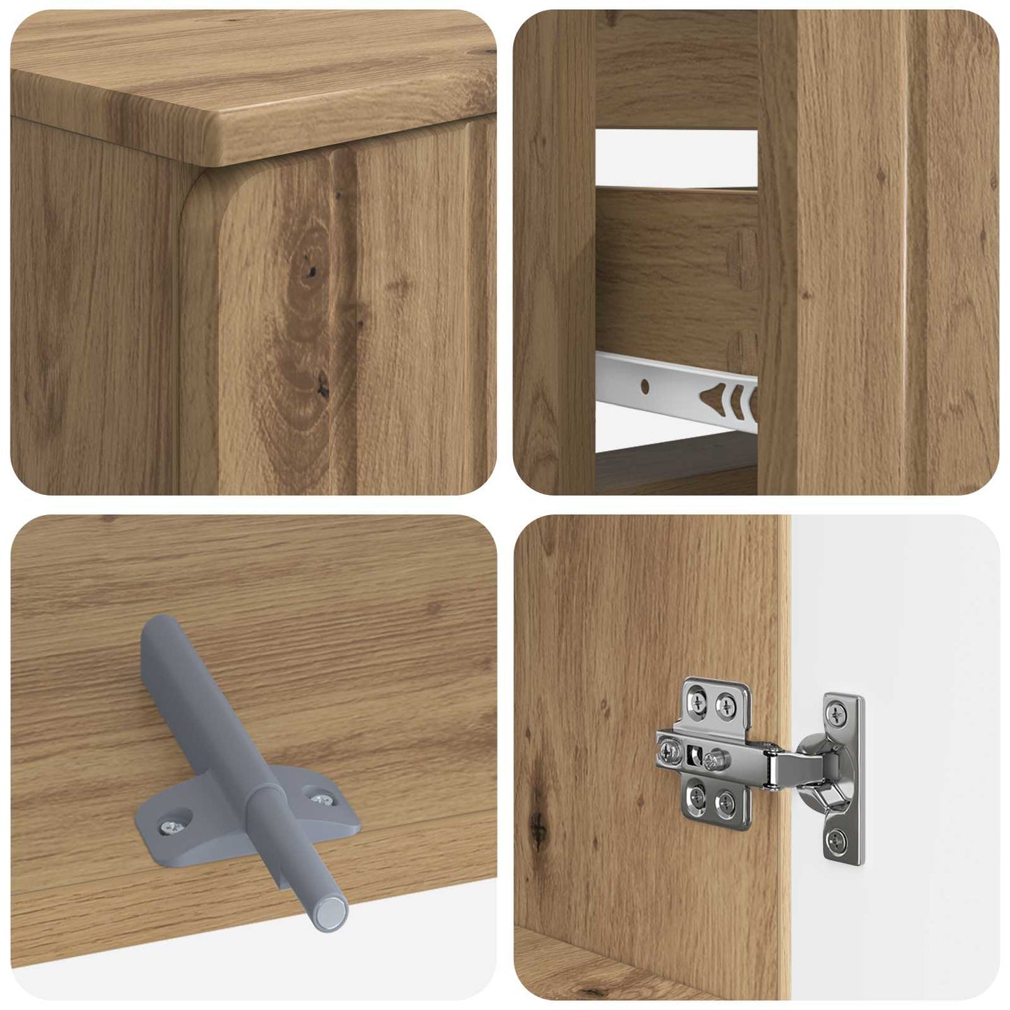 3 Piece Bathroom Cabinet Set ZWOLLE Artisan Oak Engineered Wood