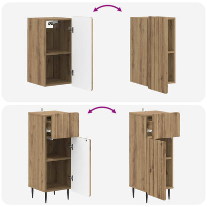 3 Piece Bathroom Cabinet Set ZWOLLE Artisan Oak Engineered Wood
