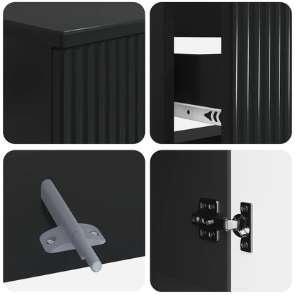 3 Piece Bathroom Cabinet Set ARNHEM Black Engineered Wood