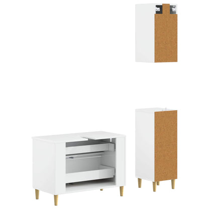 3 Piece Bathroom Cabinet Set ARNHEM High Gloss White