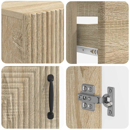 3 Piece Bathroom Cabinet Set HAARLEM Sonoma Oak Engineered Wood