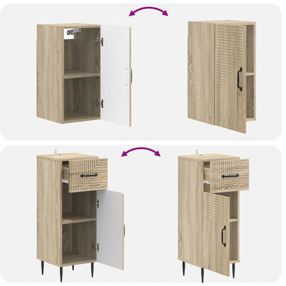 3 Piece Bathroom Cabinet Set HAARLEM Sonoma Oak Engineered Wood