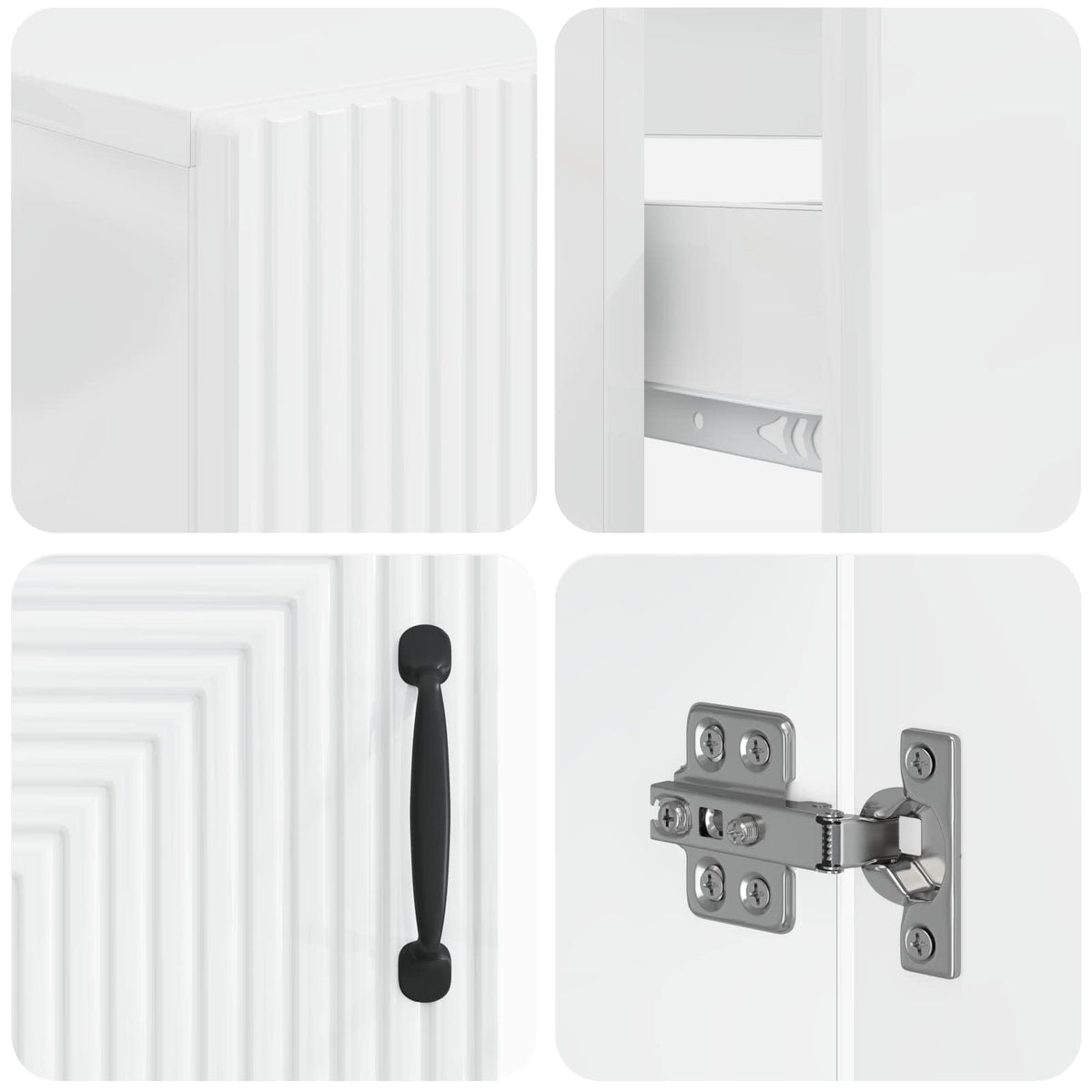 3 Piece Bathroom Cabinet Set HAARLEM High Gloss White