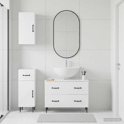 3 Piece Bathroom Cabinet Set HAARLEM High Gloss White