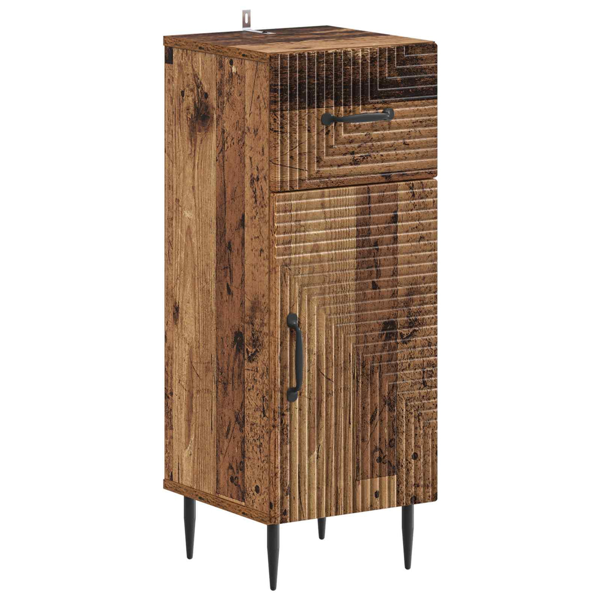 3 Piece Bathroom Cabinet Set HAARLEM Old Wood Engineered Wood