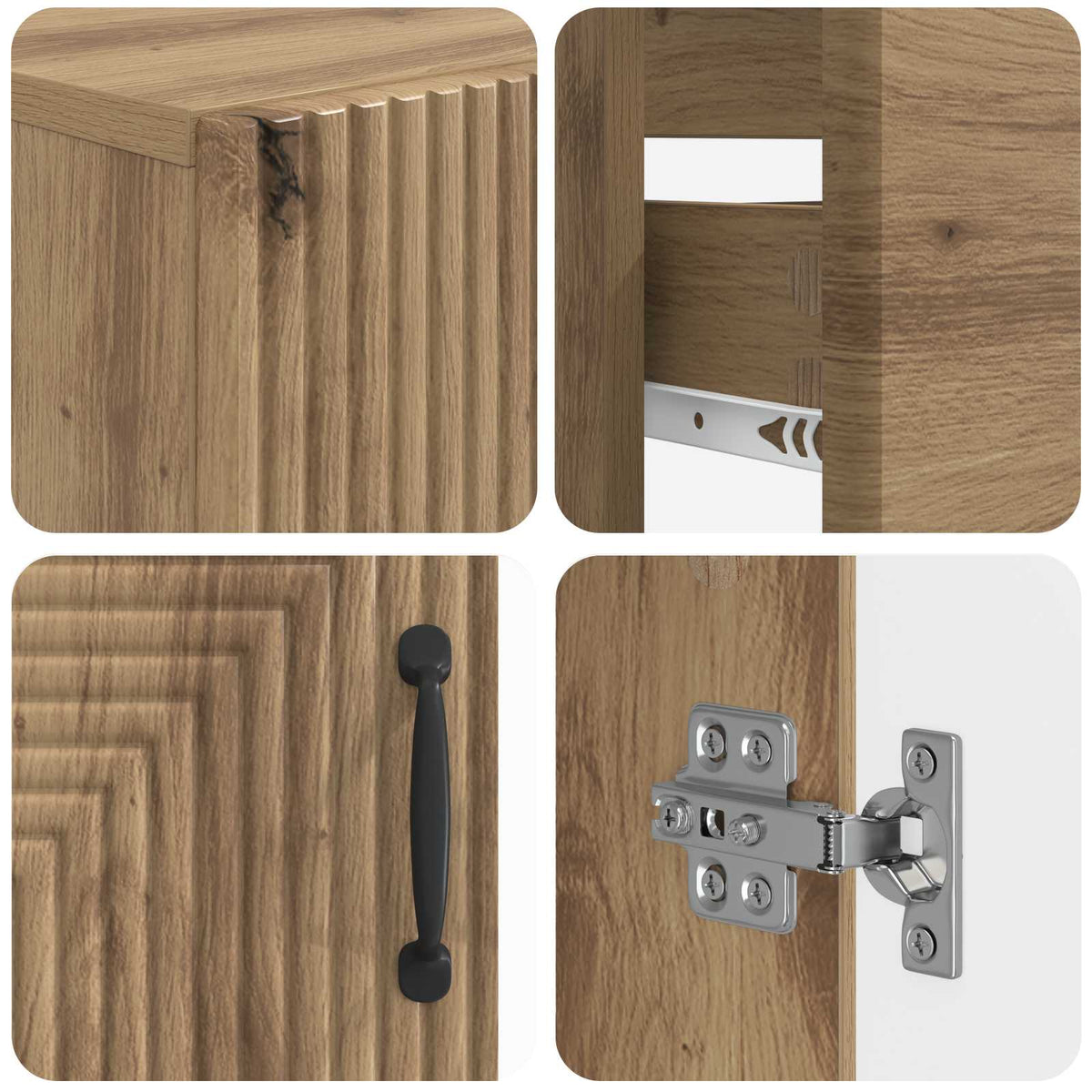 3 Piece Bathroom Cabinet Set HAARLEM Artisan Oak