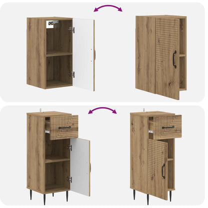 3 Piece Bathroom Cabinet Set HAARLEM Artisan Oak