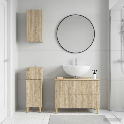 3 Piece Bathroom Cabinet Set DELFT Sonoma Oak Engineered Wood
